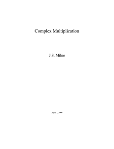 Complex Multiplication