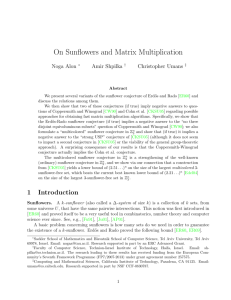 On Sunflowers and Matrix Multiplication