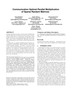 Communication Optimal Parallel Multiplication of Sparse Random