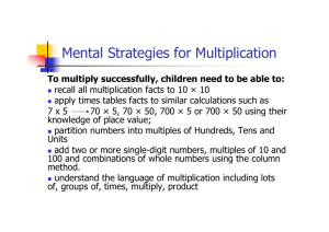 Mental Strategies for Multiplication