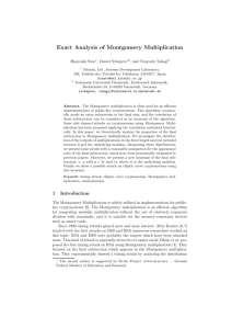 Exact Analysis of Montgomery Multiplication - CDC