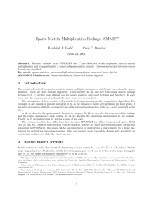 Sparse Matrix Multiplication Package (SMMP)