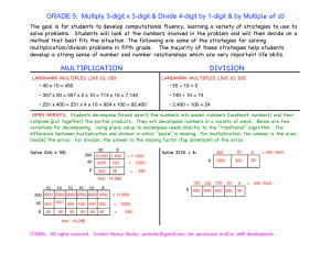 multiplication division - Chittenango Central Schools