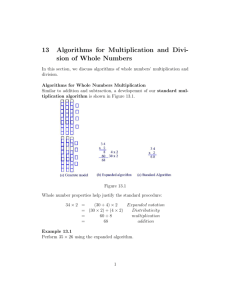 1: 13 Algorithms for Multiplication and Divi