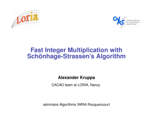 Fast Integer Multiplication with Sch ¨onhage-Strassen`s