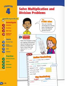 Solve Multiplication and Division Problems - Macmillan/McGraw-Hill