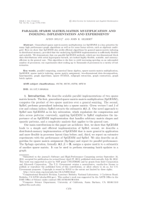 PARALLEL SPARSE MATRIX-MATRIX MULTIPLICATION AND