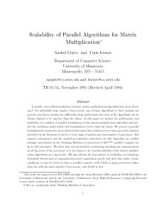 Scalability of Parallel Algorithms for Matrix Multiplication