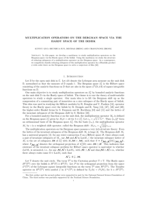 multiplication operators on the bergman space via the hardy