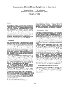 Communication Efficient Matrix Multiplication on Hypercubes