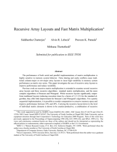 Recursive Array Layouts and Fast Matrix Multiplication