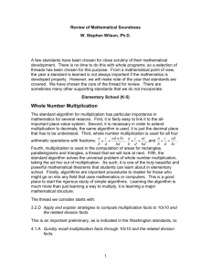 Whole Number Multiplication