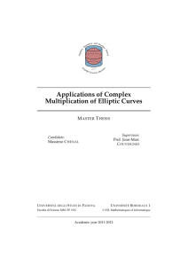Applications of Complex Multiplication of Elliptic Curves