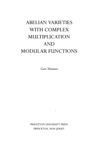 abelian varieties with complex multiplication and modular functions