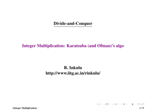 Integer multiplication: Karatsuba`s algo