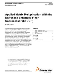 Applied Matrix Multiplication With the DSP563xx Enhanced Filter