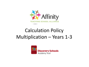 Calculation Policy Multiplication – Years 1-3