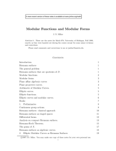 Modular Functions and Modular Forms