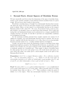 Spaces of Modular Forms