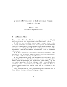 p-adic interpolation of half-integral weight modular forms
