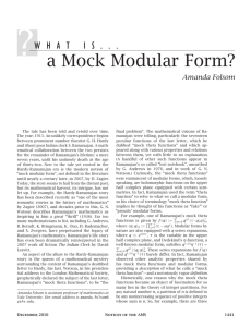 a Mock Modular Form? - American Mathematical Society