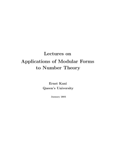 Modular Forms - Queen`s University