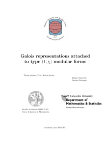 Galois representations attached to type (1,χ) modular forms