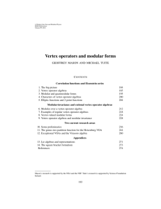 Vertex operators and modular forms