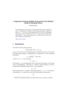 Congruences between the modular forms given by the divided in