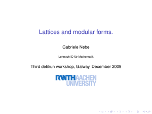 Lattices and modular forms. - Lehrstuhl D für Mathematik