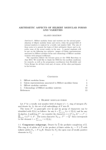 ARITHMETIC ASPECTS OF HILBERT MODULAR FORMS AND