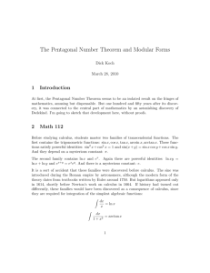 The Pentagonal Number Theorem and Modular Forms