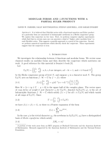 modular forms and l-functions with a partial euler product