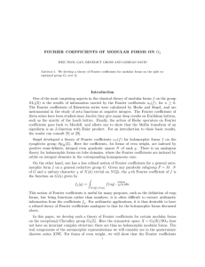 FOURIER COEFFICIENTS OF MODULAR FORMS ON G2