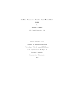 Doctoral Thesis "Modular Forms on a Function Field Over a Finite