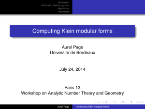 Computing Klein modular forms