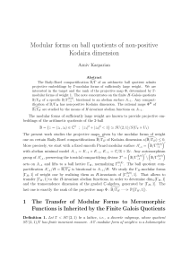 Modular forms on ball quotients of non