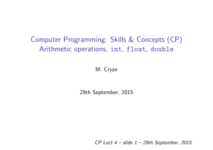 Computer Programming: Skills & Concepts (CP) Arithmetic