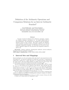 Definition of the Arithmetic Operations and Comparison Relations for