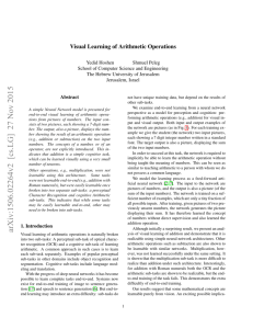 Visual Learning of Arithmetic Operations