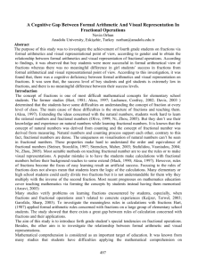 a cognitive gap between formal arithmetic and visual representation