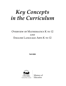 Key Concepts in the Curriculum
