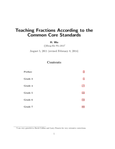 Teaching Fractions According to the Common Core