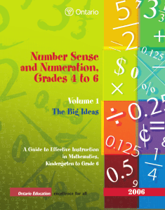 Number Sense and Numeration, Grades 4 to 6