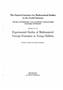 erimental Studies of Mathematical Concept Formation in Young