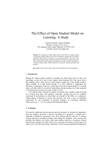 The Effect of Open Student Model on Learning: A Study