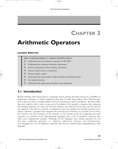 Arithmetic Operators