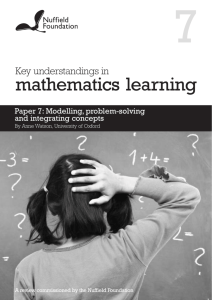 Modelling, problem-solving and integrating concepts