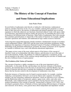 History of the Concept of Function