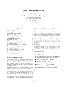 Basic Concepts in Matlab - Industrial and Systems Engineering